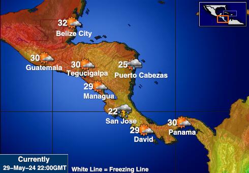 Κόστα Ρίκα Θερμοκρασία Καιρός χάρτη 
