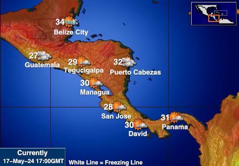 Costa Rica Harta temperaturii vremii 