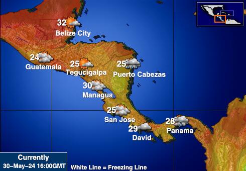 Коста-Ріка Карта температури погоди 