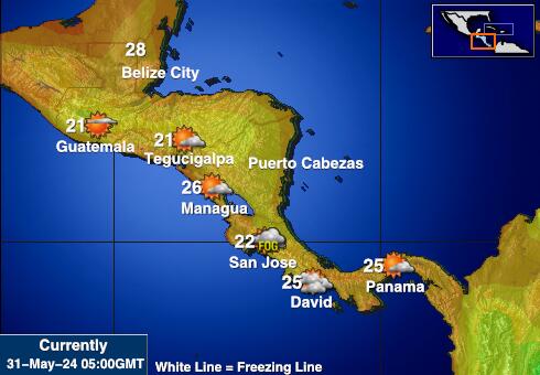Коста-Рика Карта погоды Температура 