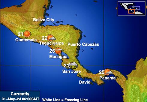 Κόστα Ρίκα Θερμοκρασία Καιρός χάρτη 