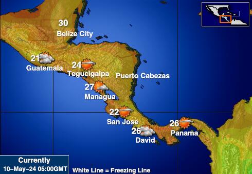 Коста-Ріка Карта температури погоди 
