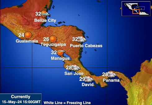 Costa Rica Været temperatur kart 