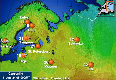 Хорватия Карта погоды Температура 