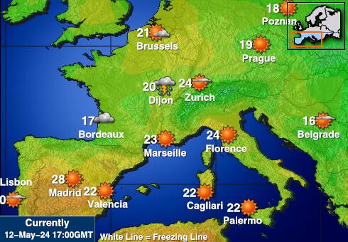 Češka Vreme Temperatura Zemljevid 
