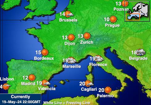 Çek Cumhuriyeti Hava sıcaklığı haritası 