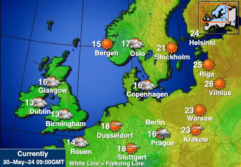 Denmark Weather Temperature Map 