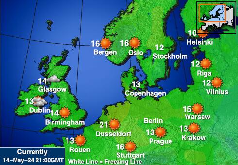 丹麦 天气温度图 