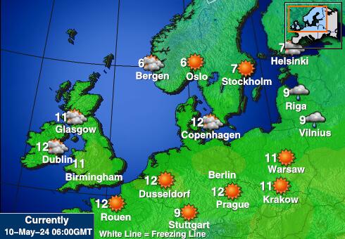 Danska Vreme Temperatura Zemljevid 