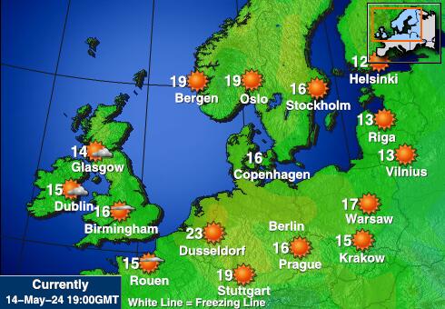 Danmark Vädertemperaturkarta 