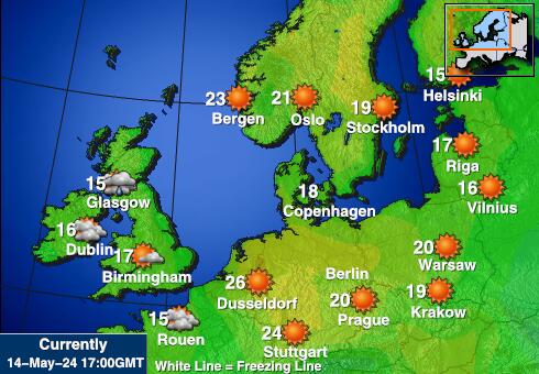 Denmark Peta Suhu Cuaca 