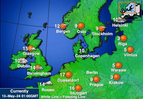 Dänemark Wetter Temperaturkarte 