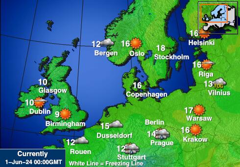 Taani Ilm temperatuur kaart 