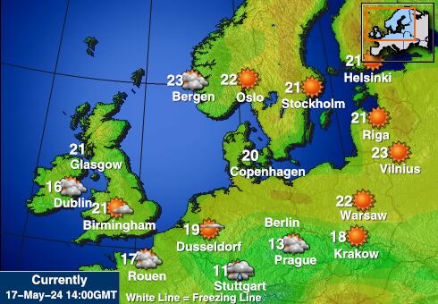 Tanska Sää lämpötila kartta 