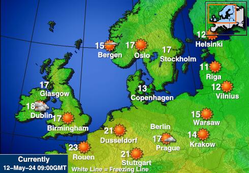 Denmark Peta Suhu Cuaca 