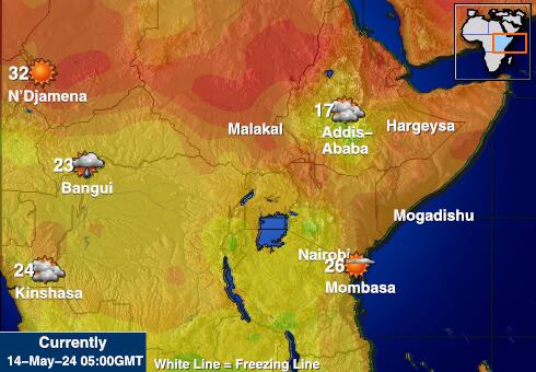 Djibouti Ilm temperatuur kaart 