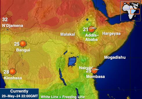 جيبوتي خريطة درجة حرارة الطقس 