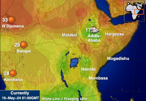Djibouti Mapa temperatura Tempo 