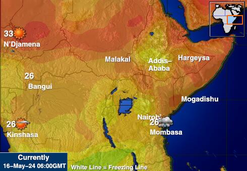Djibouti Peta Suhu Cuaca 