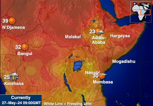 Cibuti Hava sıcaklığı haritası 