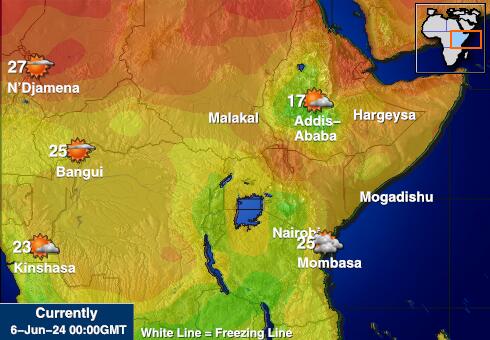 Djibouti Vädertemperaturkarta 