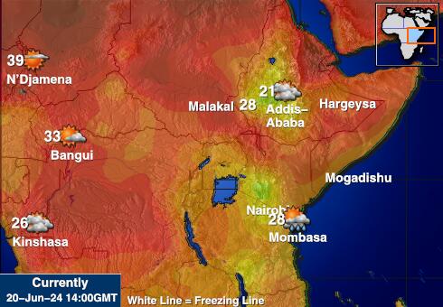 Djibouti Harta temperaturii vremii 