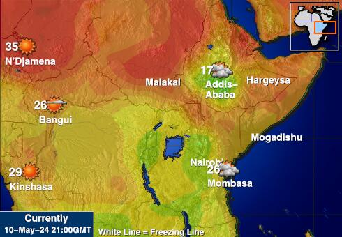 Джибути Карта погоды Температура 