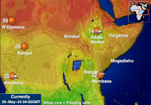 Džibutsko Mapa počasí teplota 