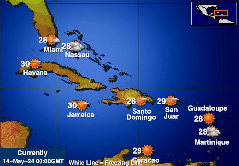 Доминиканская Республика Карта погоды Температура 