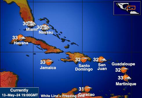 Republik Dominika Peta Suhu Cuaca 