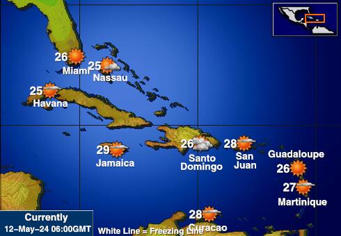 جمهورية الدومينيكان خريطة درجة حرارة الطقس 