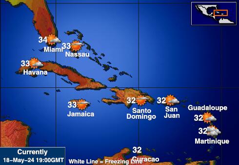 Dominikaaninen tasavalta Sää lämpötila kartta 