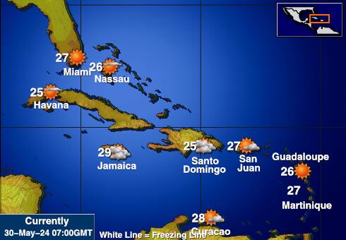 Домініканська республіка Карта температури погоди 