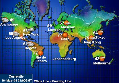 مشرقی تیمور موسم درجہ حرارت کا نقشہ 