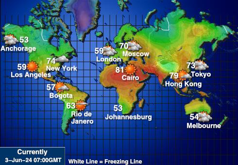 تيمور الشرقية خريطة درجة حرارة الطقس 