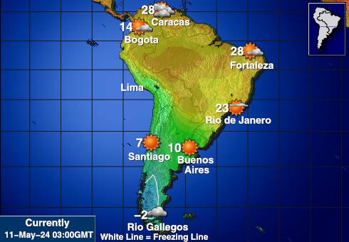 Ecuador Ilm temperatuur kaart 
