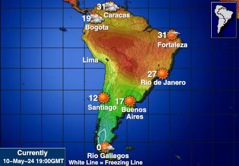 Ecuador Ilm temperatuur kaart 