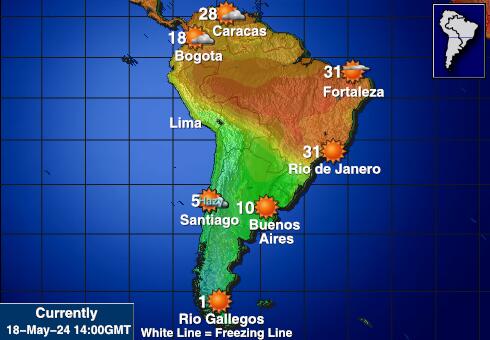 Ecuador Sää lämpötila kartta 