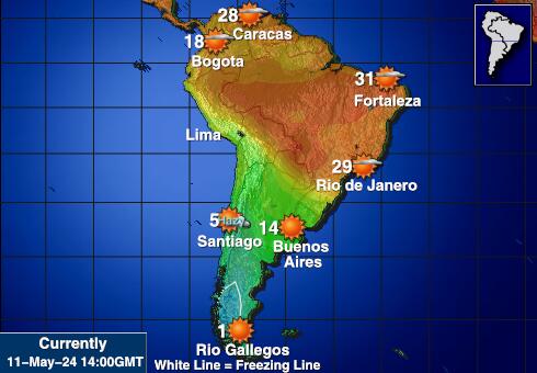 Ecuador Mapa de temperatura Tiempo 