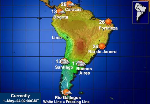 Еквадор Временска прогноза, Температура, Карта 