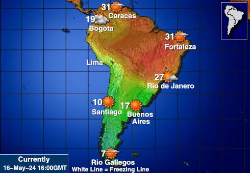 Ekwador Temperatura Mapa pogody 