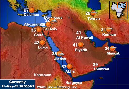 Egypte Weer temperatuur kaart 