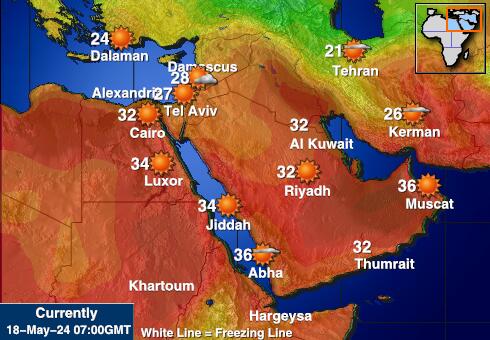 Mesir Peta suhu cuaca 