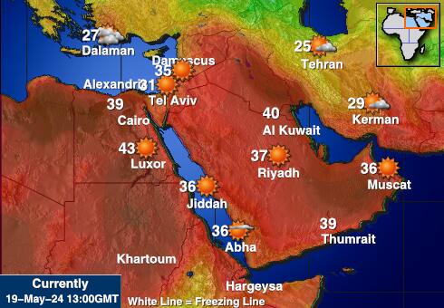 Egipto Mapa de temperatura Tiempo 