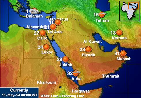 อียิปต์ แผนที่อุณหภูมิสภาพอากาศ 