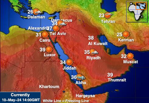 Egypt Mapa počasí teplota 
