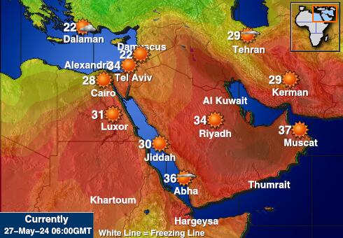 Egypt Mapa počasí teplota 