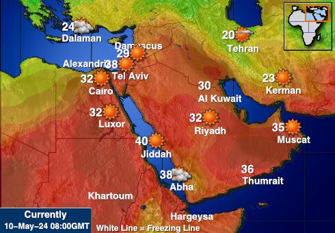 Ägypten Wetter Temperaturkarte 
