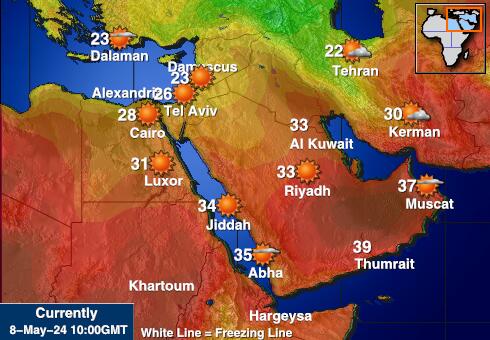 Egipat Vremenska prognoza, Temperatura, karta 