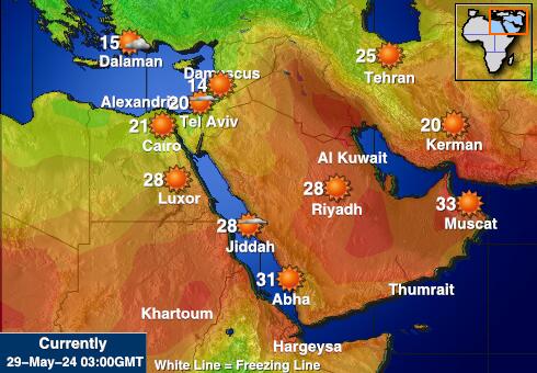 Египат Временска прогноза, Температура, Карта 